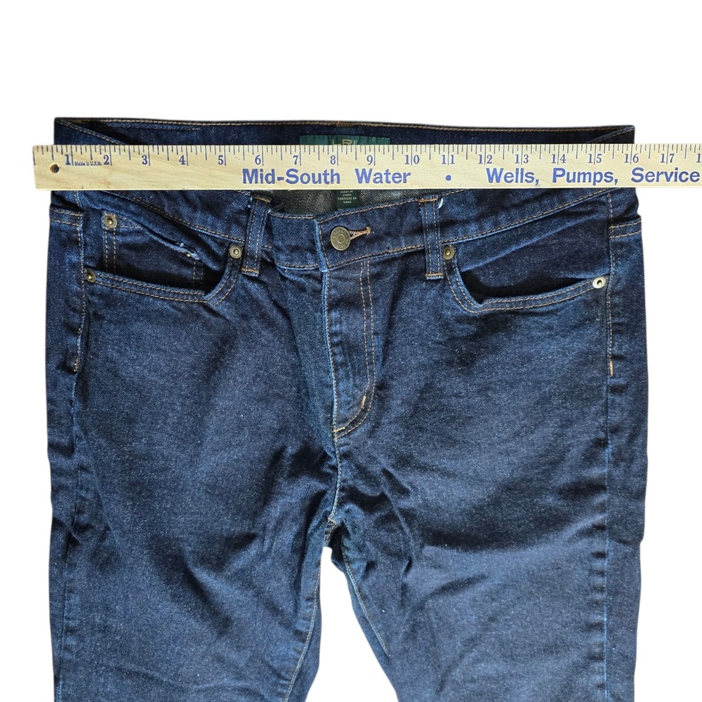 Lauren Ralph Lauren Jeans Co Womens 12 Dark Indigo Straight Leg Denim Blue Pants - Picture 5 of 9